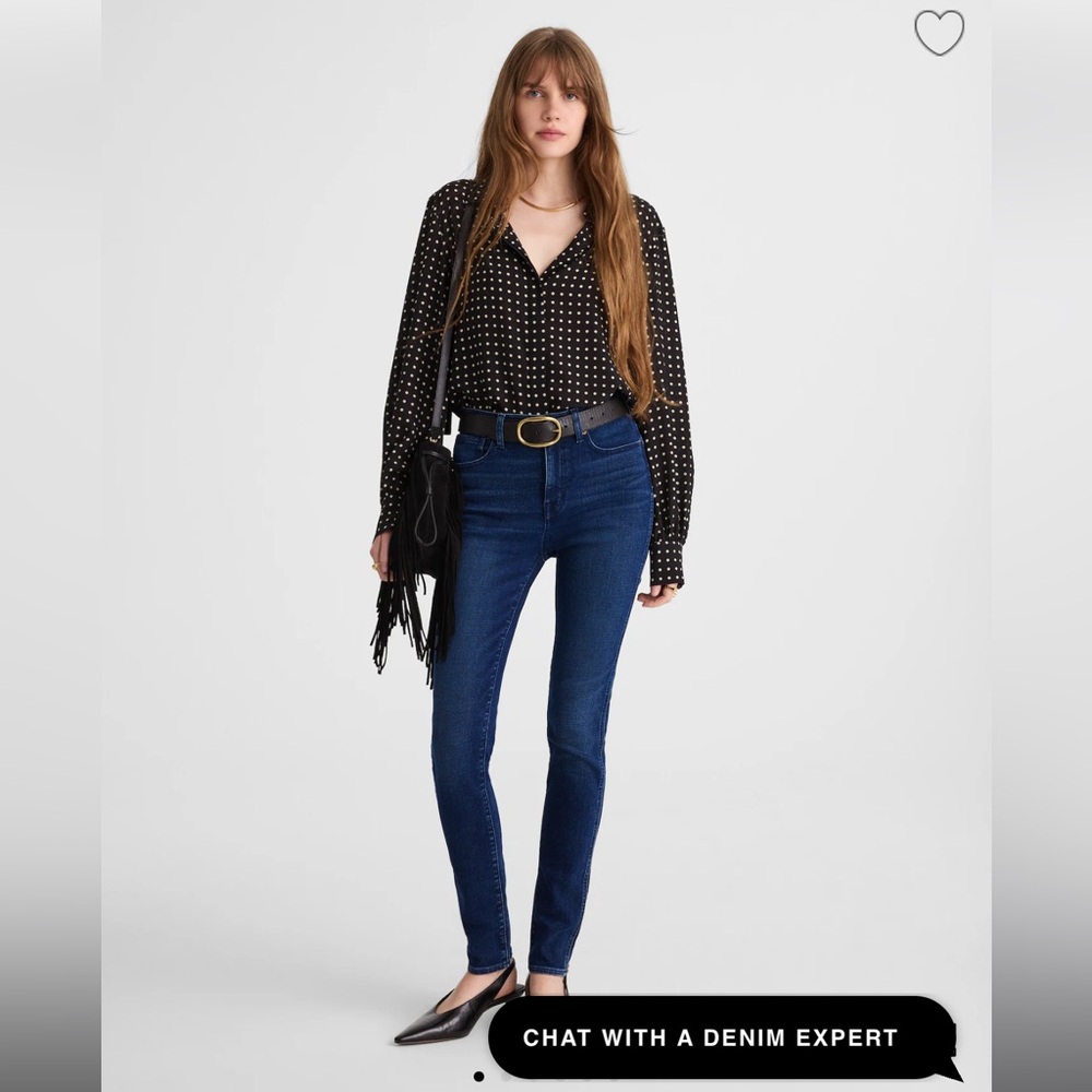 NWT Madewell 10" High-Rise Skinny Jeans - Kingston Wash Size 31